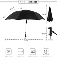 Parapluie de golf sur mesure de 60 pouces avec base magnétique, idéal pour les travaux de réparation en extérieur et l'ombrage de divers objets