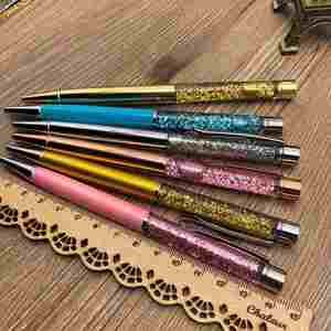 Nouveau design, vente chaude, stylo à bille avec logo flottant en paillettes liquides et cristal - Product Image 6