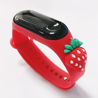 Montre numérique LED en plastique pour enfants - Boîtier ovale amusant et élégant avec affichage LED, résistante à l'eau 3BAR