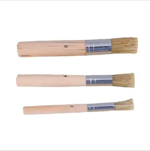 3 Stück Praktische Holz schablonen bürste Schweine borsten bürste Acryl ölgemälde Schablonen werkzeug für Studenten maler