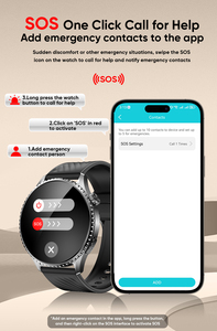 Reloj Inteligente Sourcingark con Esfera Redonda AMOLED, Llamadas por BT, Monitor de Frecuencia Cardíaca, Presión Arterial, Monitor de Salud con Alerta SOS MT800 - Product Image 3