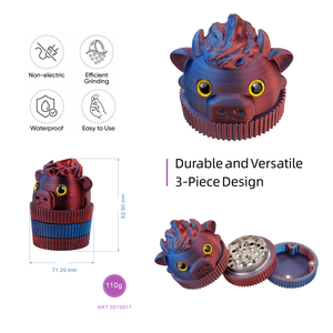Creative Cow Design 3 Layer Manual Tobacco <b>Grinder</b> Plastic Smoking Accessory Storage Dispenser - Product Image 6