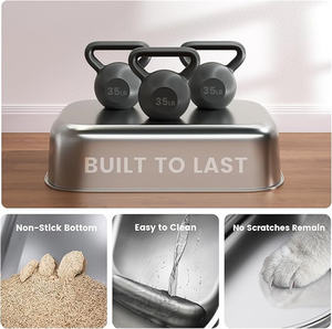 <span class=keywords><strong>Bac</strong></span> à litière pour chat extra large entièrement fermé OEM en acier inoxydable, anti-odeurs, facile à nettoyer, <span class=keywords><strong>bac</strong></span> à <span class=keywords><strong>sable</strong></span>, espace intérieur de 20 L, forme carrée - Product Image 5