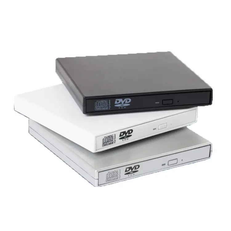 مشغل أقراص DVD محمول USB 2.0 Cd, آلة إعادة كتابة DVD خارجية للكمبيوتر ، 8x DVD 24x CD نوع صينية