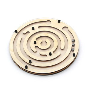 Juego de laberinto de madera con bolas, juguete educativo de control manual con formas geométricas para niños, kit de aprendizaje de ciencia e ingeniería para edades de 4 a 6 años - Product Image 4