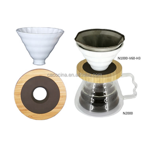 Céramique Fleur Origami Style Café Goutteur Barista Outil V <span class=keywords><strong>Filtre</strong></span> Coupe Cône <span class=keywords><strong>Filtre</strong></span> À Café - Product Image 3
