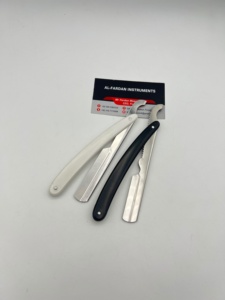 มีดโกนหนวดแบบใบมีดเดี่ยว AL-Fardan Instruments สีดำขาว ด้ามจับพลาสติก สำหรับร้านตัดผม - Product Image 4