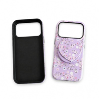 Vente en gros de coques de téléphone personnalisées de luxe à motifs floraux 2 en 1 TPU+PC magnétiques, étanches et antichocs pour 17/18 Pro Max