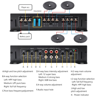 Nouvel amplificateur de voiture 4 canaux classe AB 60Wx4 4 ohms 12-24V haute qualité sonore avec crossovers, OEM ODM