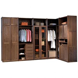 Armoire d'angle moderne pliable en bois massif de haute qualité pour la maison, la chambre à coucher, le salon, meubles - Product Image 5