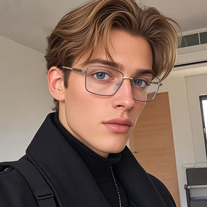 Monture <span class=keywords><strong>de</strong></span> lunettes classique rétro surdimensionnée anti-lumière bleue, en métal, pour hommes et femmes, <span class=keywords><strong>grande</strong></span> <span class=keywords><strong>taille</strong></span>, monture optique pour visages larges - Product Image 1