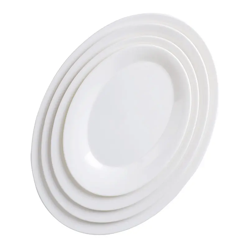 Высококачественные А8 меламиновые овальные наборы обеденных тарелок, пластиковые тарелки для пасты и рыбы для ресторана