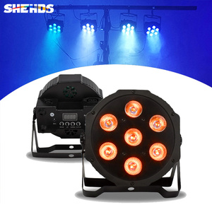 Projecteur LED PAR 6-en-1 <span class=keywords><strong>Max</strong></span> RGB, Lumière de Scène Plate Baisun 7x18W RGBWA UV - Product Image 1