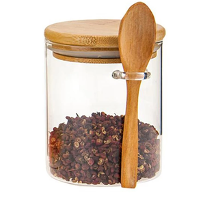 2026 NOUVEAU <span class=keywords><strong>sucrier</strong></span> avec couvercle en bambou et cuillère en <span class=keywords><strong>verre</strong></span> transparent pour le stockage de la cuisine - Product Image 1