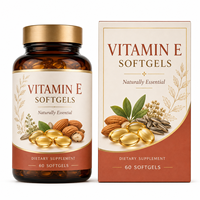 Formule OEM de Vitamine E avec Tocophérols Mixtes et Huile de Lin, 60 Comprimés pour le Soutien du Bien-être Systémique, Marque Privée ODM