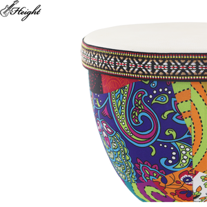 Fourniture d'usine 8.5 pouces Djembe Drum Style africain bon marché avec tête de tambour en PVC écrémé de mouton et tissu coloré - Product Image 6