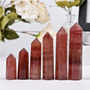 Tour de cristal de quartz fraise naturel de haute qualité pour la méditation et la guérison - Artisanat de cristal haut de gamme - Product Image 2