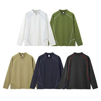 T-shirt à manches longues à fermeture éclair, coupe-vent, en tissu synthétique, couche de base chaude pour la randonnée automne-hiver, directement de l'usine