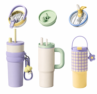 Gobelet isotherme personnalisé avec logo, 40/32/24 oz, avec couvercle amovible en Tritan et poignée, en acier inoxydable, tasse de voyage isolée sous vide