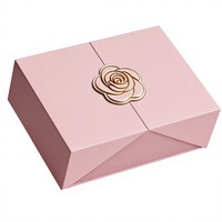 Boîte rigide écologique avec poignée magnétique et couvercle rabattable, emballage cadeau réutilisable