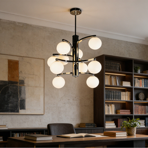 Lámpara Colgante Esférica Moderna de Múltiples Cabezas, Color Crema Cálido y Acogedor, Estilo Minimalista Bauhaus Vintage - Product Image 2