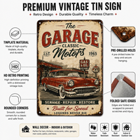 Letrero Decorativo de Pared de Metal Vintage con Impresión Retro, Estilo 'Good Morning', 'Vip Lounge', 'Tin Car' y Diseño de Año Nuevo Chino