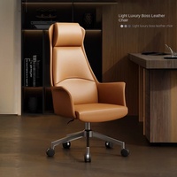 Chaise de bureau de direction, chaise de conférence d'affaires de luxe légère, chaise pivotante ergonomique en cuir véritable haut de gamme pour usage domestique