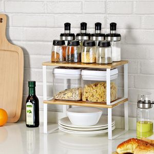 Organiseurs d'étagères de placard, lot de 4 étagères de comptoir de <span class=keywords><strong>cuisine</strong></span>, empilables, étagères à épices extensibles - Product Image 3