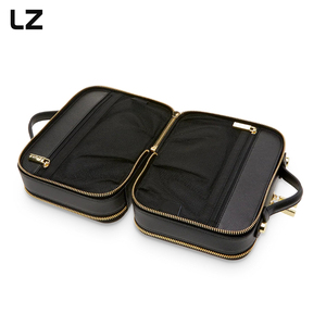 LZ grande capacità personalizzabile doppio strato di pelle custodia per il trucco portatile da viaggio Organizer cerniera impermeabile borsa cosmetica <span class=keywords><strong>Trousse</strong></span> - Product Image 5