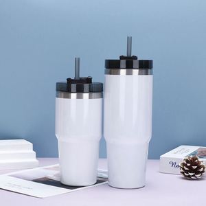 Gobelet de voyage pour voiture 20oz 30oz, tasse isotherme à double paroi sous vide avec couvercle, paille et base antidérapante pour les trajets quotidiens - Product Image 2