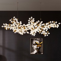 Lustre LED en verre de luxe moderne pour restaurant, villa, duplex, salon, lampe en verre en forme de grappe, lustre décoratif pour hôtel et bureau