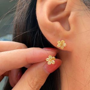 Pendientes de Flor con Diamantes Naturales Amarillos de 0.8CT y Oro Puro de 18K, Xinfly Fashion Sakura, Joyería Fina Au750 - Product Image 3