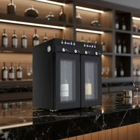 Refroidisseur de vin électrique 4 bouteilles à température constante, noir, pour bar domestique