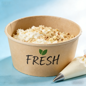 وعاء طعام ورقي مخصص للطباعة، صالح للطعام، يستخدم لمرة واحدة، مستطيل/دائري، لتعبئة السلطة والنودلز، مناسب للمطاعم - Product Image 4