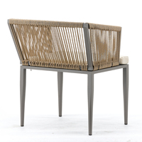 Chaise d'extérieur en osier Chaises en rotin pour café Restaurant design moderne haut de gamme Salle à manger en corde de luxe double
