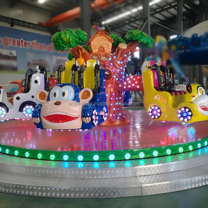 Sièges de balançoire rotatifs de dessin animé en plein air animaux de la forêt aventure brevet parc d'attractions manèges équipement pour enfants renversement juste manèges - Product Image 5