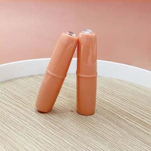 오렌지 플라스틱 립밤 포장 타원형 모자 빈 립밤 립스틱 용기 립밤 튜브 포장 로고 인쇄 - Product Image 2