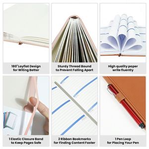 Wholesale Blank Reusable <b>Journal</b> Dotted Notebooks Customizable Academic Diary A5 A6 B5 Pu Leather <b>Journal</b> Notebook - Product Image 3