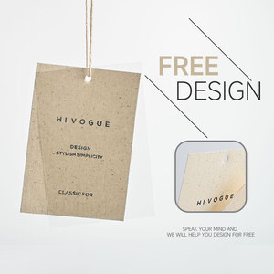 Đu Bông Treo tag biểu tượng tùy chỉnh tái chế in quần áo bông vải vải vải treo may tag sinh thái thân thiện - Product Image 3