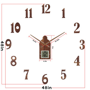 Modern <strong>DIY</strong> Digital Wall <strong>Clock</strong> Simple LED Quartz Wall Mount for Bedroom/Living Room Mute Watch - Product Image 2