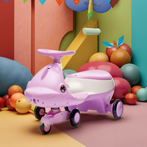 Elektrisches Aufsitz auto für Kinder mit 5 leisen Blitz rädern, batterie betrieben für 2 bis 4 Jahre altes Kinder-Schaukel spielzeug - Product Image 4