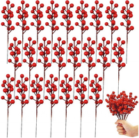 Vente en gros de fleurs artificielles en mousse Fleur de Noël Baie de Noël pour la décoration de mariage