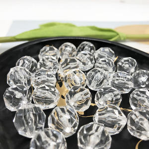 Perles d'ananas en acrylique transparent, 32 perles à facettes, pour la fabrication de bijoux, matériel de rideau de perles faites à la main - Product Image 1