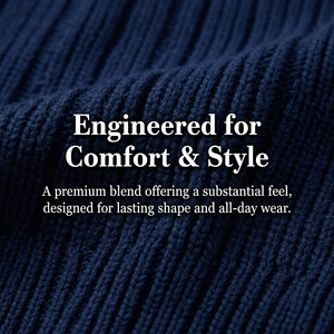 Pull-over en tricot pour homme avec logo personnalisé, style Old Money, fabricant OEM/ODM, marque privée, faible MOQ, tricot de coton de haute qualité - Product Image 5