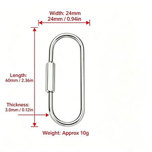 Goldener Schraubverschluss-Karabiner Schlüsselanhänger Kupfer Ovaler D-förmiger Schraubverschluss Schlüsselring Taschen-Schmuck DIY Zubehör Metall - Product Image 4