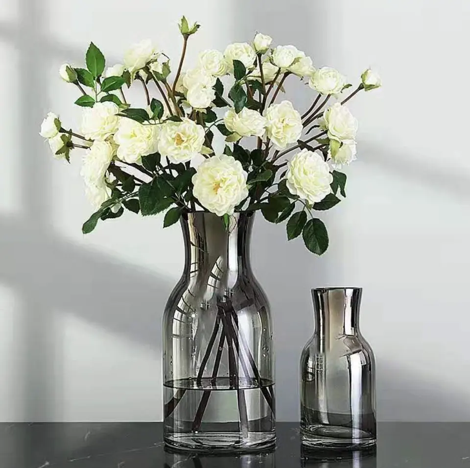 drop shipping Nordic glass vase transparent creative living room flower rose lily sunflower simple style small fresh glass vase