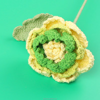 Bunte Handgemachte Gehäkelte Pfingstrosen Gestrickte Garn-Kunstblumen Heimdekoration Chinesisches Neujahrsgeschenk