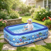 Piscine gonflable rectangulaire en PVC de haute qualité pour jardin extérieur, épaisse, portable et pliable