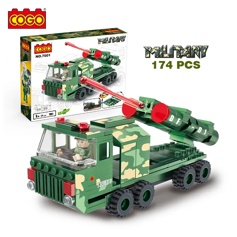 COGO 174 PCS פלסטיק צבאי סדרת רכב דגם צעצועי בלוק בניין לילדים
