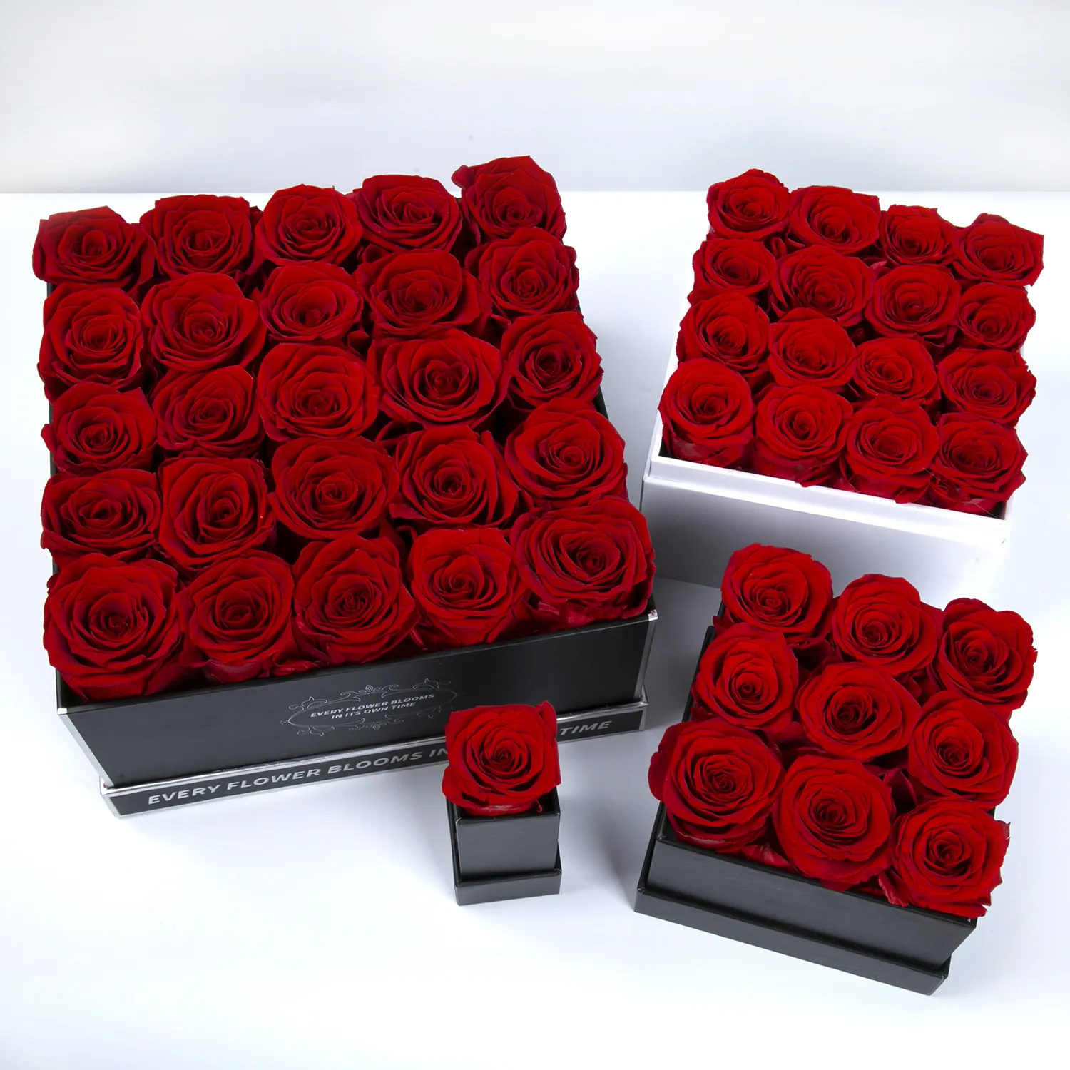 Boîte-cadeau personnalisée en gros de rose éternelle immortelle véritable stabilisée éternelle pour toujours fleur décorative roses conservées dans une boîte